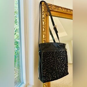 Vintage JUDITH LEIBER Black Leather Bag